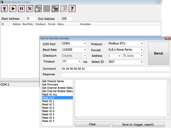 DCON Utility Pro με υποστήριξη για Modbus RTU, ASCII, DCON